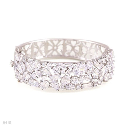 exquisite shimmering thick silver bracelet