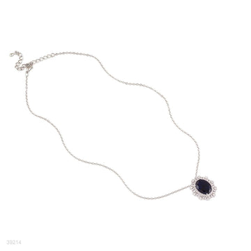 pendant 3a zircon fine oval lux-silver-blue