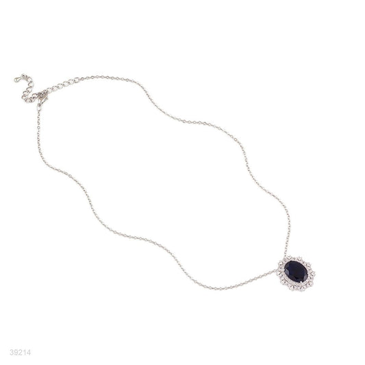 pendant 3a zircon fine oval lux-silver-blue