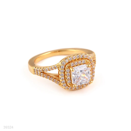 ring square elegant zircon lux-gold-clear