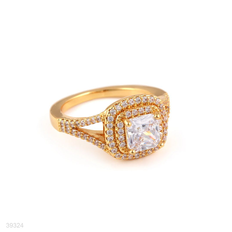 ring square elegant zircon lux-gold-clear